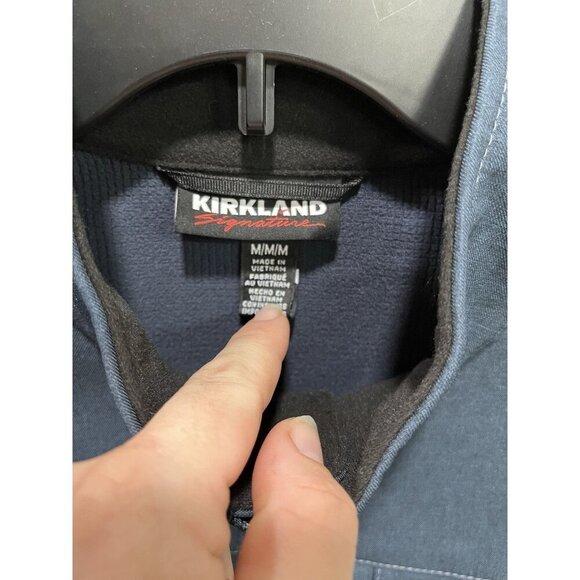 Kirkland Signature Men's Medium 3-Layer Water Resistance Jacket Dark Blue Zip Up - Picture 11 of 11